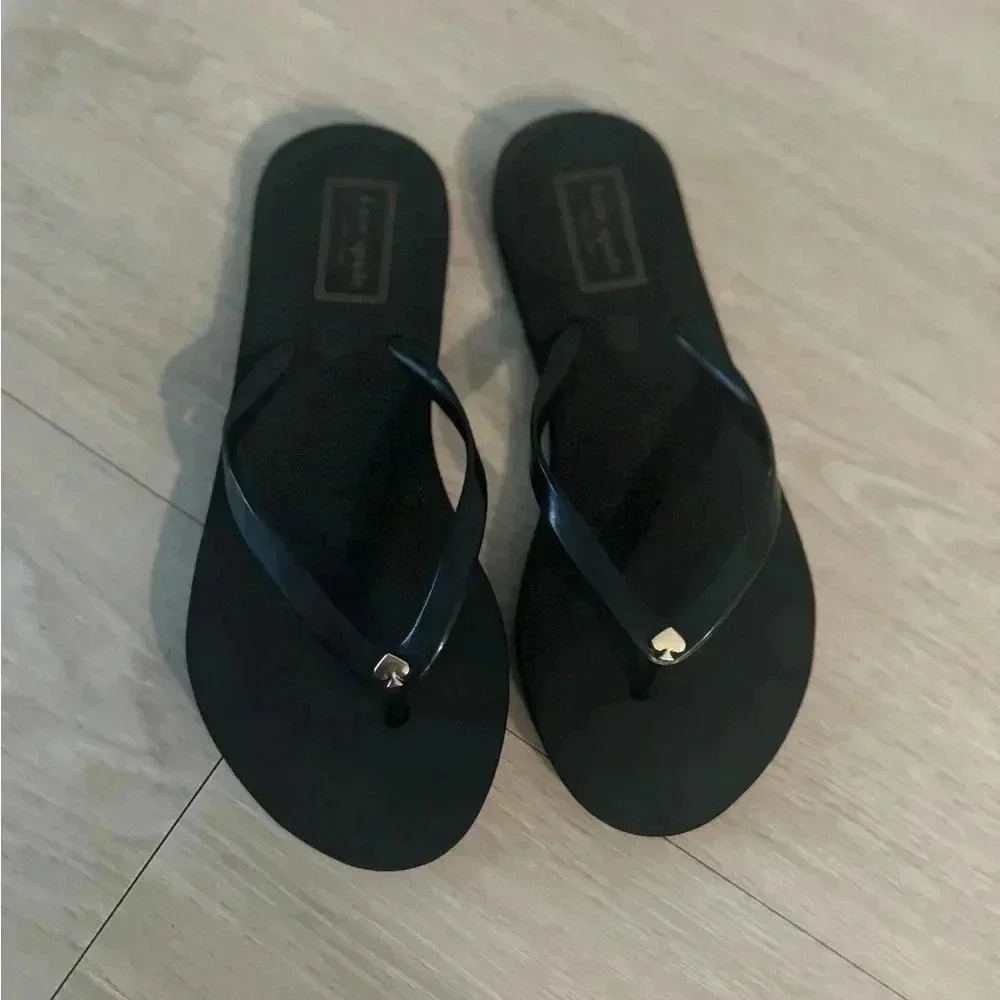 Kate Spade New York Sz 5-6 Flip Flop Thong Sandals Women BlackKate